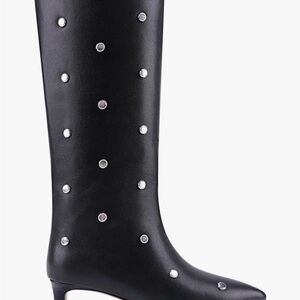 Studded Black Knee-High Boots
